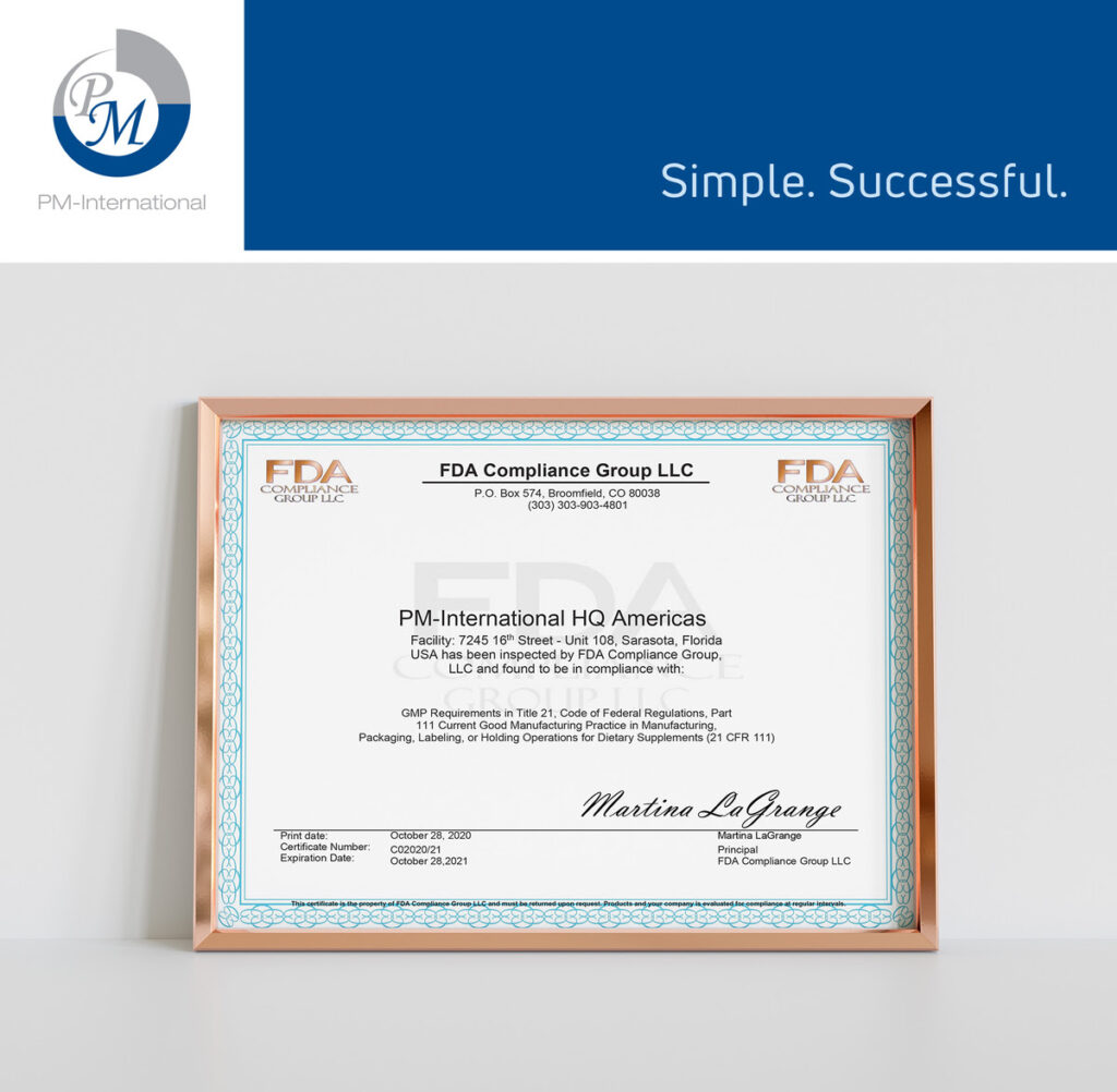 PM-INTERNATIONAL QUALITY CERTIFICATES